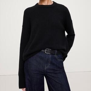 Banana Republic Midweight Cashmere Crew Neck Sweater Black XL NEW 543409